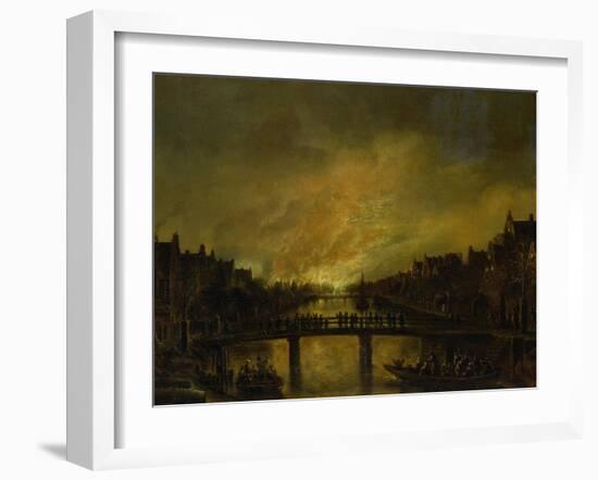Blaze in Amsterdam-Aert van der Neer-Framed Giclee Print