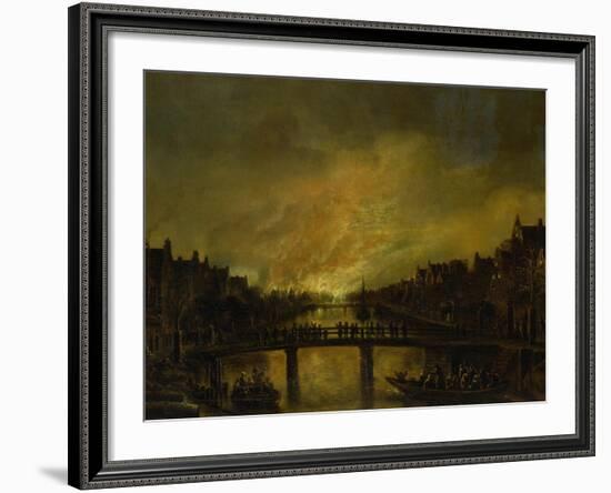 Blaze in Amsterdam-Aert van der Neer-Framed Giclee Print