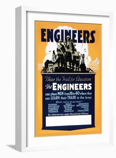 Blaze the Trail for Education, The Engineers-null-Framed Art Print