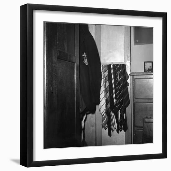 Blazer and School Ties Hanging in Room of a Merten College Student at Oxford University-null-Framed Photographic Print