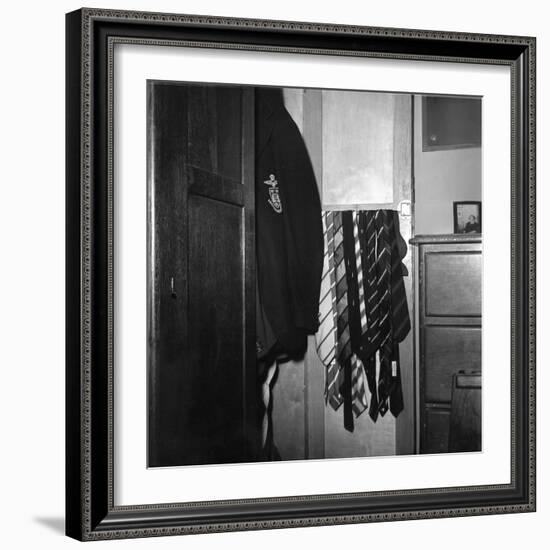 Blazer and School Ties Hanging in Room of a Merten College Student at Oxford University-null-Framed Photographic Print