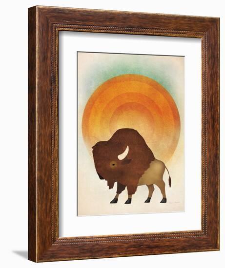 Blazing Sun Bison-Ryan Fowler-Framed Art Print