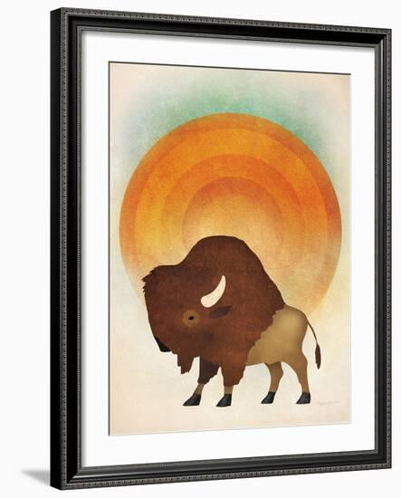 Blazing Sun Bison-Ryan Fowler-Framed Art Print