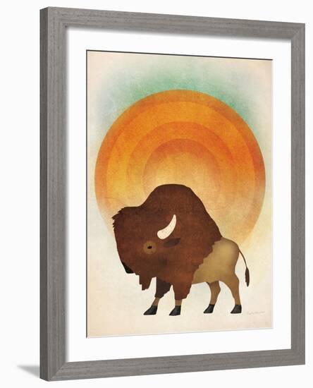 Blazing Sun Bison-Ryan Fowler-Framed Art Print