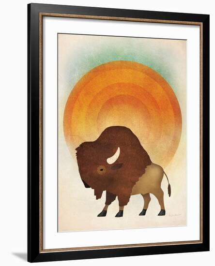 Blazing Sun Bison-Ryan Fowler-Framed Art Print