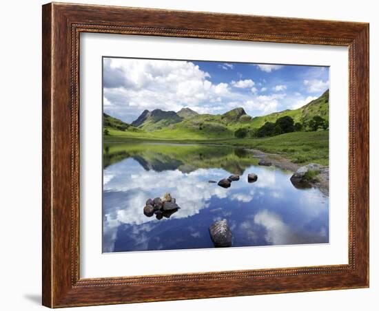 Blea Tarn and Langdale Pikes, Lake District National Park, Cumbria, England, United Kingdom, Europe-Jeremy Lightfoot-Framed Photographic Print