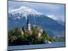 Bled Castle and Julian Alps, Lake Bled, Bled Island, Slovenia-Lisa S. Engelbrecht-Mounted Photographic Print
