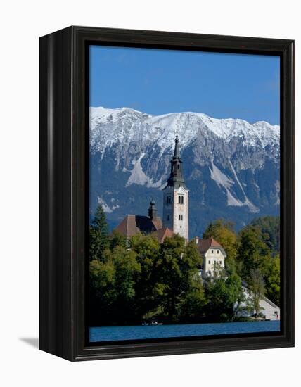 Bled Island and Julian Alps, Lake Bled, Slovenia-Lisa S. Engelbrecht-Framed Premier Image Canvas