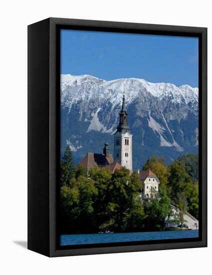 Bled Island and Julian Alps, Lake Bled, Slovenia-Lisa S. Engelbrecht-Framed Premier Image Canvas