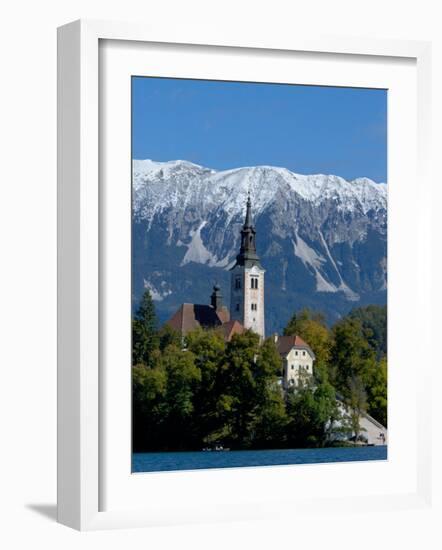 Bled Island and Julian Alps, Lake Bled, Slovenia-Lisa S. Engelbrecht-Framed Photographic Print