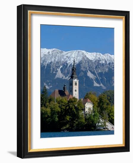 Bled Island and Julian Alps, Lake Bled, Slovenia-Lisa S. Engelbrecht-Framed Photographic Print