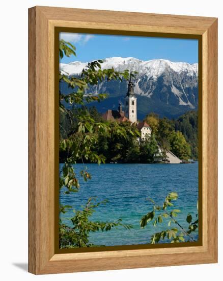 Bled Island and Julian Alps, Lake Bled, Slovenia-Lisa S. Engelbrecht-Framed Premier Image Canvas