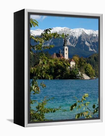 Bled Island and Julian Alps, Lake Bled, Slovenia-Lisa S. Engelbrecht-Framed Premier Image Canvas