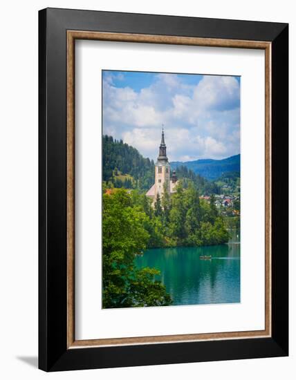 Bled, Upper Carniola, Slovenia. Church of the Assumption on Bled Island.-null-Framed Photographic Print