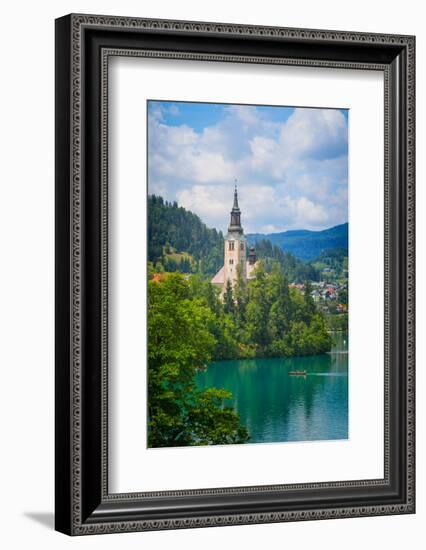 Bled, Upper Carniola, Slovenia. Church of the Assumption on Bled Island.-null-Framed Photographic Print