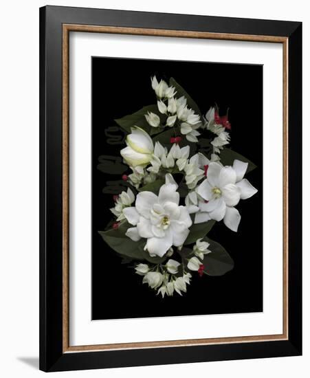 Bleeding Hearts and Gardenia-Susan S. Barmon-Framed Giclee Print