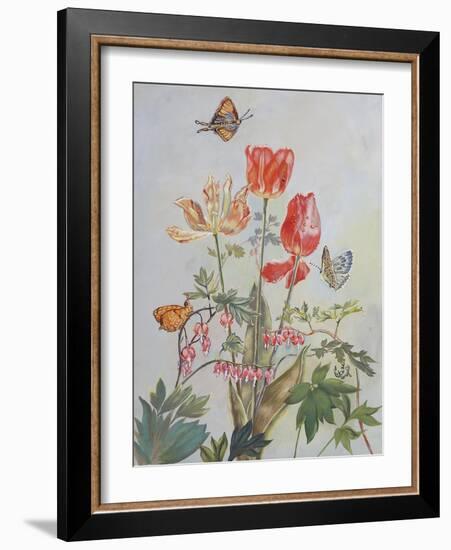 Bleeding Hearts and Tulips-Judy Mastrangelo-Framed Giclee Print