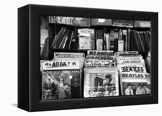 Bleeker Street Record Shop NYC-null-Framed Stretched Canvas