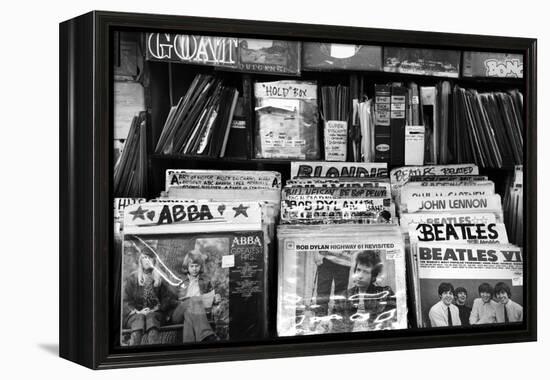 Bleeker Street Record Shop NYC-null-Framed Stretched Canvas