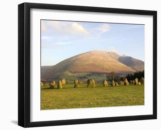 Blencathra from Castlerigg Stone Circle, Keswick, Lake District National Park, Cumbria, England, Un-James Emmerson-Framed Photographic Print