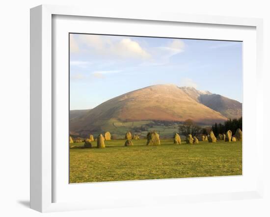 Blencathra from Castlerigg Stone Circle, Keswick, Lake District National Park, Cumbria, England, Un-James Emmerson-Framed Photographic Print