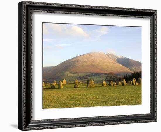 Blencathra from Castlerigg Stone Circle, Keswick, Lake District National Park, Cumbria, England, Un-James Emmerson-Framed Photographic Print