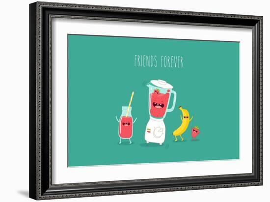 Blender Making Fruits Smoothie. Vector Illustration-Serbinka-Framed Art Print