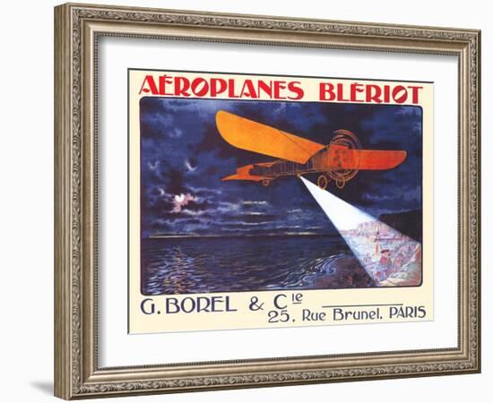 Bleriot Crosses The English Channel-null-Framed Art Print