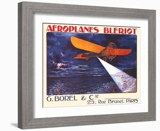 Bleriot Crosses The English Channel-null-Framed Art Print