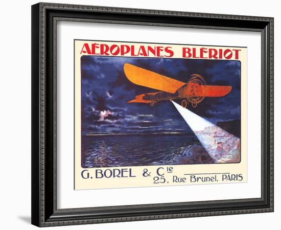 Bleriot Crosses The English Channel-null-Framed Art Print