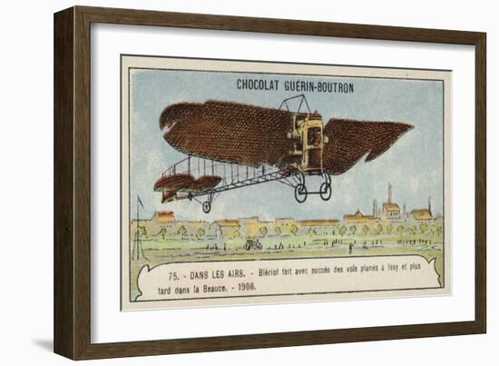 Bleriot Making a Test Flight in a Monoplane, France, 1908-null-Framed Giclee Print