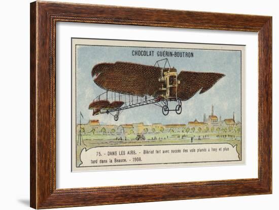 Bleriot Making a Test Flight in a Monoplane, France, 1908-null-Framed Giclee Print