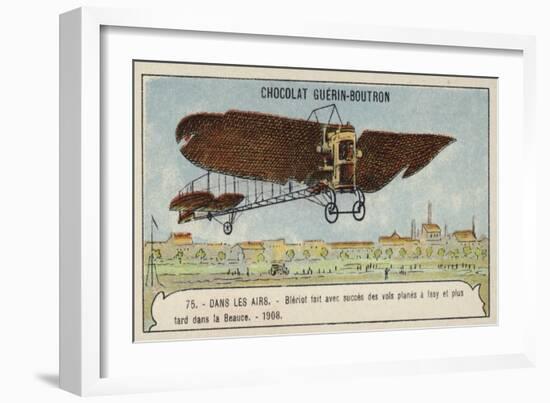 Bleriot Making a Test Flight in a Monoplane, France, 1908-null-Framed Giclee Print