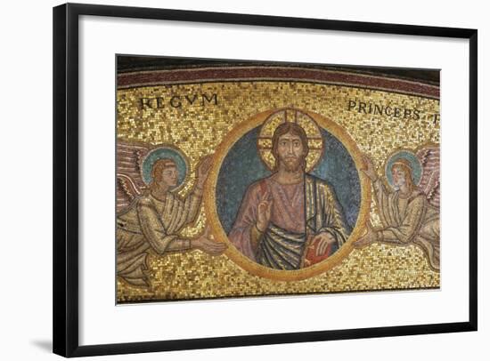 Blessing Christ, Detail of Mosaic from Niche of Tomb of Pope Pius XI, Vatican Grottoes-null-Framed Giclee Print