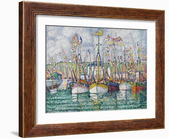 Blessing of the Tuna Fleet at Groix, 1923-Paul Signac-Framed Giclee Print