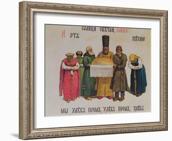 Blessing the Bread and Salt, Late 19th Century-null-Framed Giclee Print