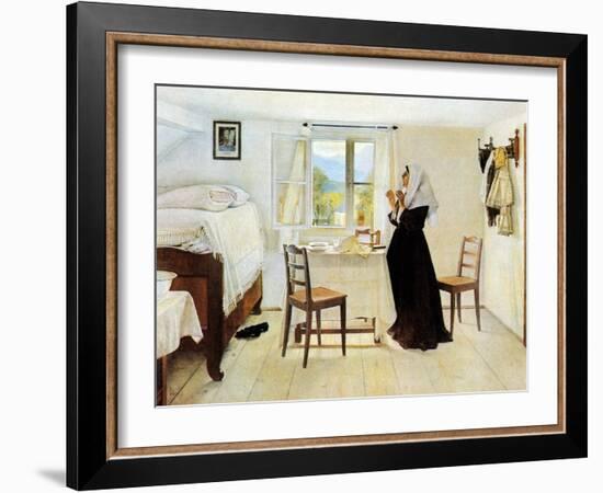 Blessing the Sabbath Candles-Isidor Kaufmann-Framed Art Print