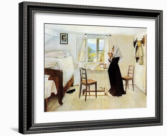 Blessing the Sabbath Candles-Isidor Kaufmann-Framed Art Print