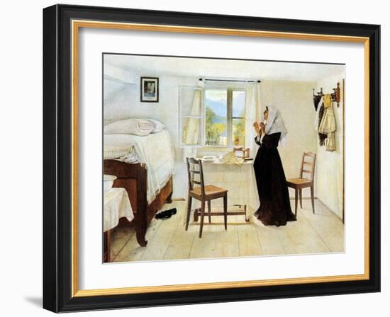 Blessing the Sabbath Candles-Isidor Kaufmann-Framed Art Print