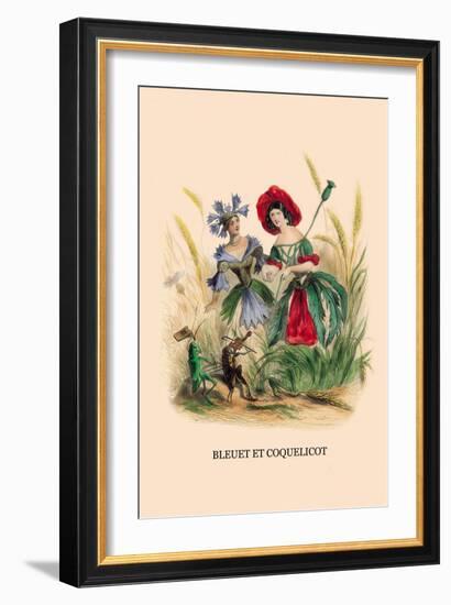 Bleuet et Coquelicot-J.J. Grandville-Framed Art Print