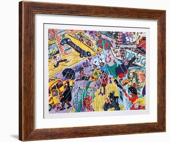 Blewy-Red Grooms-Framed Serigraph