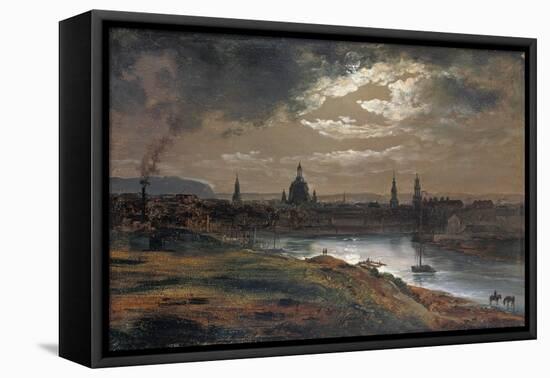 Blick Auf Dresden Bei Abend, 1845-Johan Christian Clausen Dahl-Framed Premier Image Canvas