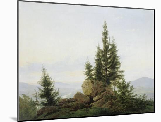 Blick in Das Tal Der Elbe, 1807-Caspar David Friedrich-Mounted Giclee Print