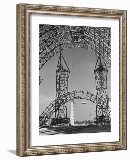 Blimp Hangar under Construction-Andreas Feininger-Framed Photographic Print