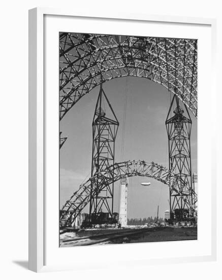 Blimp Hangar under Construction-Andreas Feininger-Framed Photographic Print