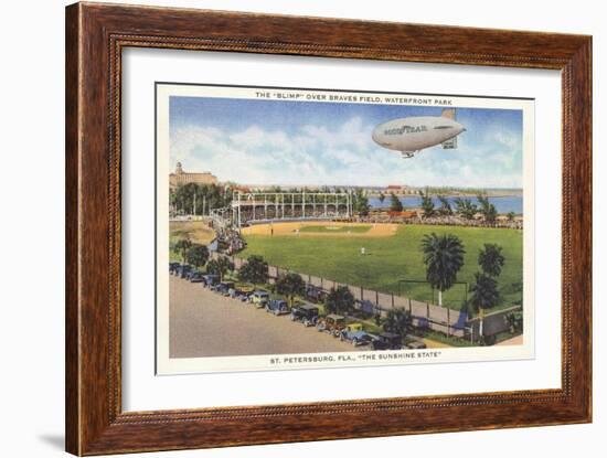 Blimp over Ballpark, St. Petersburg, Florida-null-Framed Art Print