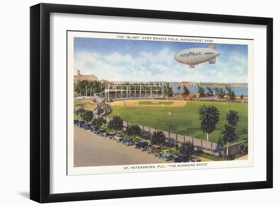 Blimp over Ballpark, St. Petersburg, Florida-null-Framed Art Print
