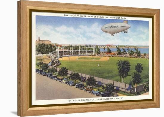 Blimp over Ballpark, St. Petersburg, Florida-null-Framed Stretched Canvas