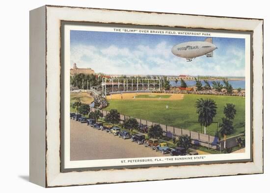 Blimp over Ballpark, St. Petersburg, Florida-null-Framed Stretched Canvas