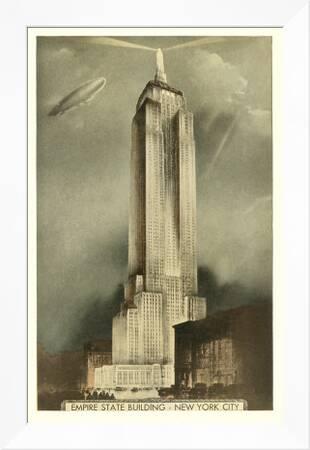 Blimp Over Empire State Building New York City Art Print Art Com Blimp Over Empire State Building New York City Art Print Art Com